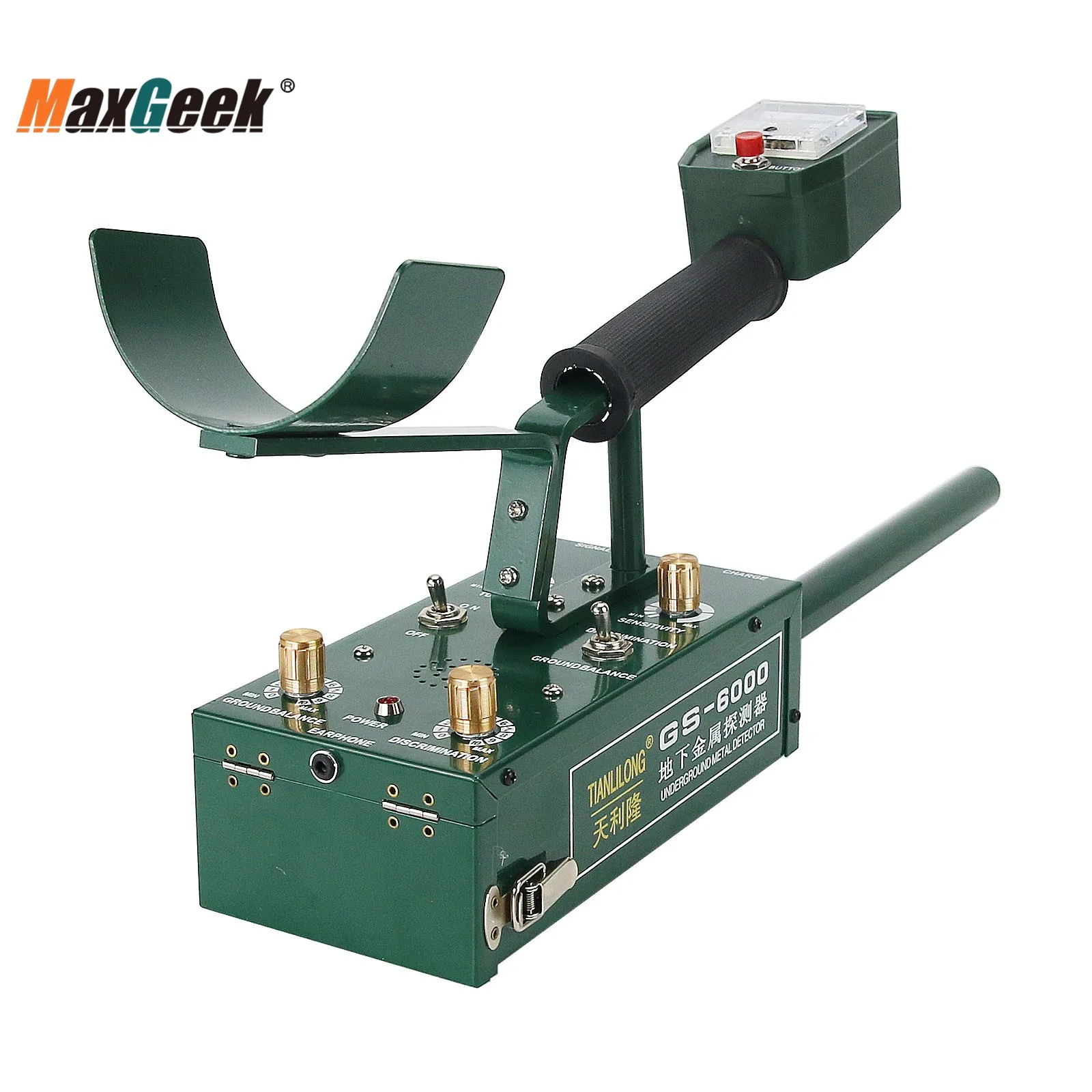 Imagem -03 - Mini Detector de Metal Subterrâneo Caçador de Tesouros com Auscultadores Tela Led de Profundidade Máxima 8.5m Maxgeek-gs6000