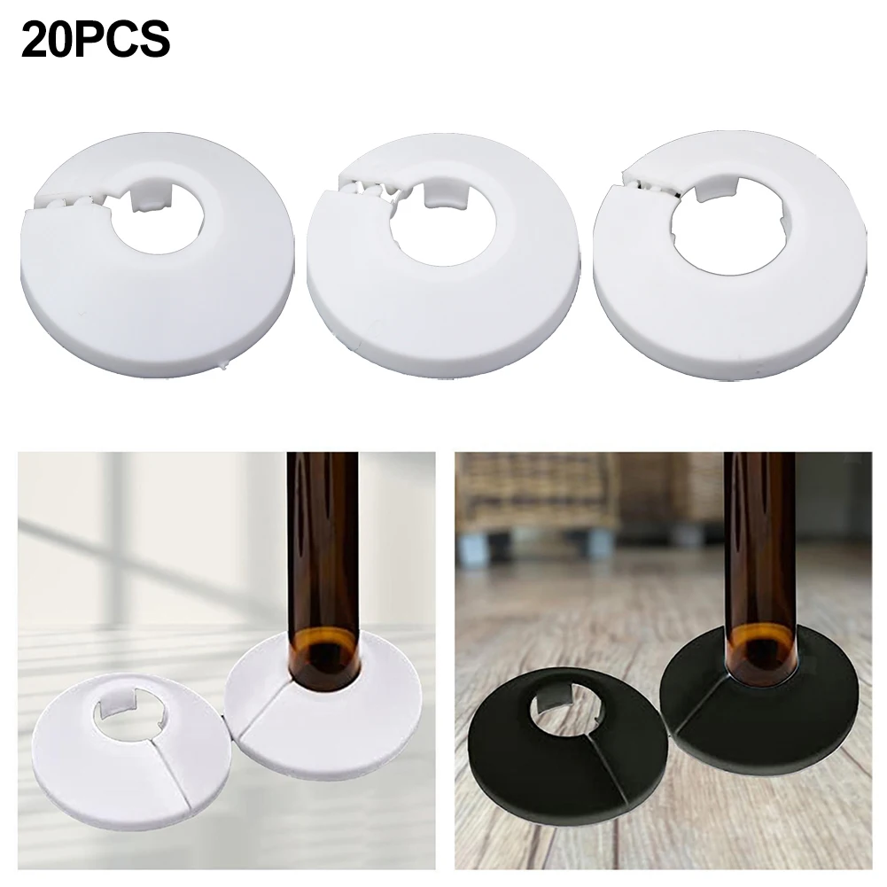 20pcs Radiator Pipe Collars Cover Triangle Valve Plastic Decorative Cover Round Snap Type Faucet Plumbing Pipe Cover 12-20mm