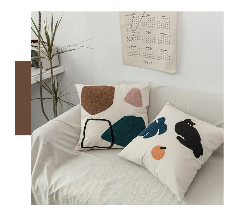 Ins Katze Kissen Dreidimensionale Stickerei Dekorative Kissenbezug Sofa Hause Und Dekoration Kissen Wohnzimmer Kissenbezug – Detail 4