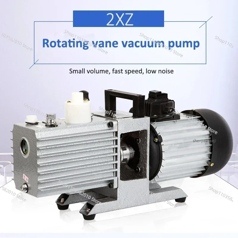 1PC 2XZ-4 1400rpm Rotary Vane Vacuum Pump - Two-Stage Lab Pump with Oil Gauge, 550W 220V