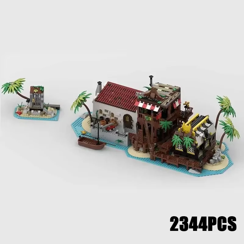 Medieval Model Moc Building Bricks Barracuda Bay Dock And Tavern Technology Modular Blocks Gift Christmas Toys DIY Sets Assembly