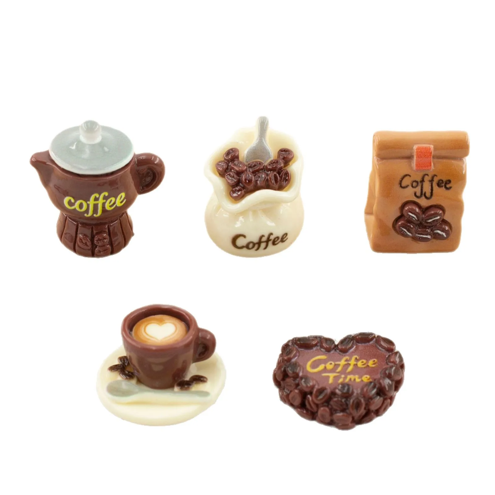 10pcs Miniature Coffee Series Resin Desktop Small Decorative Pieces doll house decoration Handmade DIY decorative accessories view 5
