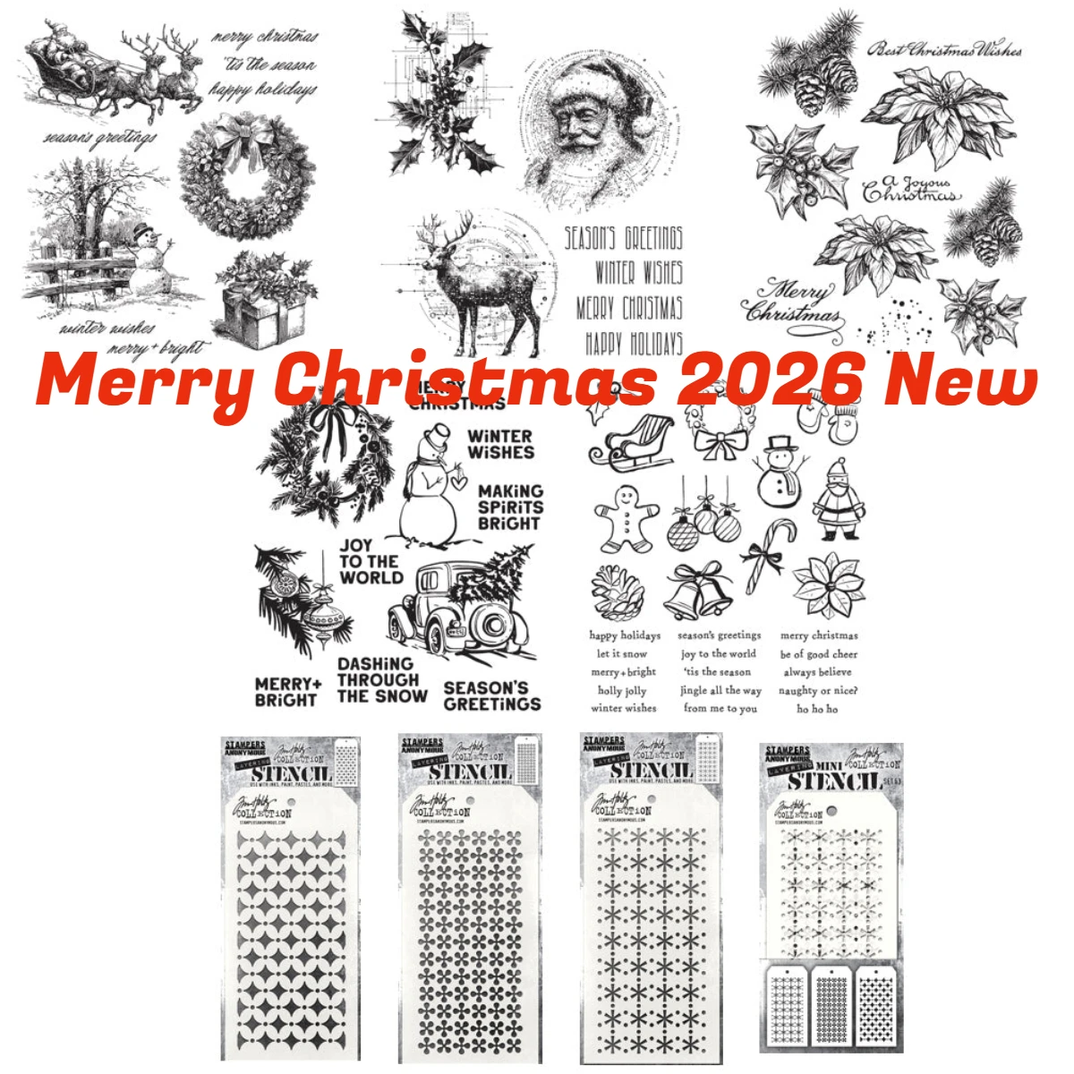 Christmas Doodles Tiny Text Halloween Stamps Scrapbook Diary Decoration Stencil Embossing Template DIY Greeting Card Handmade