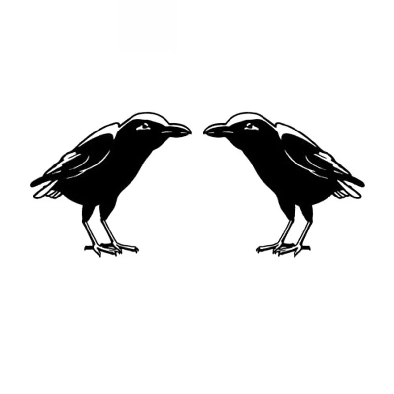 RAVEN BIRD Left and Right Funny Stickers High Quality Car Decoration Personalized Pvc Waterproof Decals Black/white, 14cm*13cm