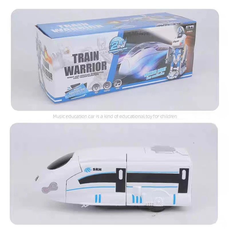 Juguete robot de tren de alta velocidad transformable eléctrico