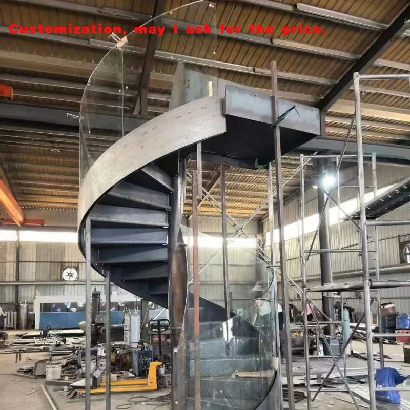 

на заказ.Prefab Внутренняя лестница Лестница со стеклянными перилами