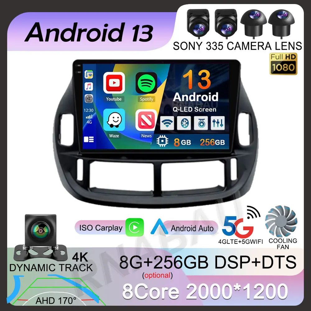 

Android 13 Auto Car Radio Mutimedia Audio For Toyota Estima ACR30 2000-2005 LHD RHD GOSVideo Player WIFI+4G DSP Head Unit