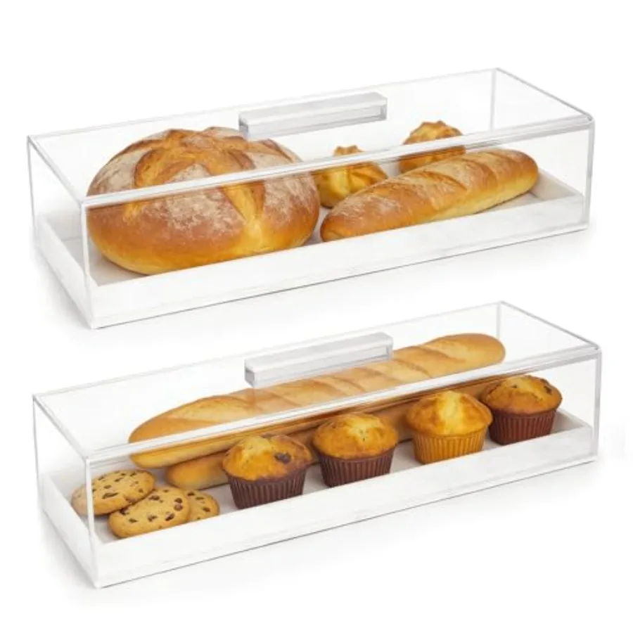 

Acrylic Rectangular Cake Tray - Multifunctional Cake Stand with Cover Lid