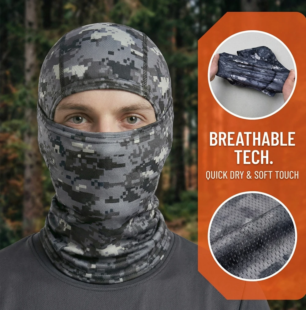 1 Stück/5 Stück Sommer-Sonnenschutz-Sturmhaube für Männer und Frauen, Elastische Atmungsaktive Gesichtsmaske für Radfahren, Schal für Outdoor-Aktivitäten, Angeln und Skifahren – Detail 2