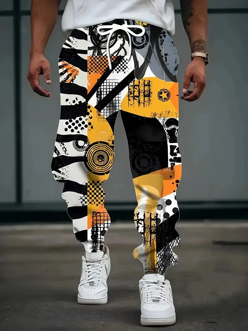 

The new men's trousers for Spring and Autumn 2025 are casual fashionable soft comfortable and simple with 3D pattern prints