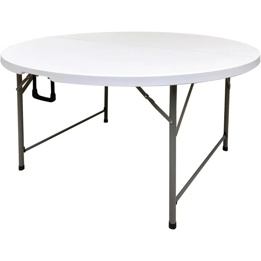 طاولة قابلة للطي مستديرة 4.5 قدم بقطر 54 بوصة للمناسبات والاستخدام التجاري طاولة طعام بلاستيكية بتصميم ثنائي الطي مثالية لنا