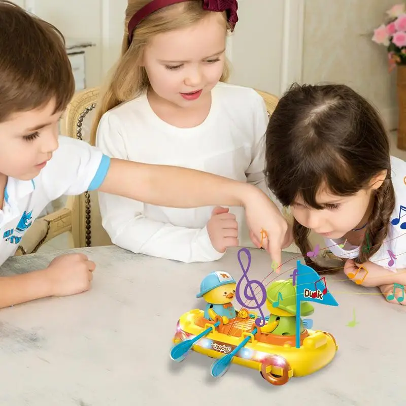 Giocattoli da piscina per bambini Simpatici giocattoli d'acqua Anatra danzante elettrica con luci Musica Giochi per vasca da bagno Figure e set da gioco per il Ringraziamento