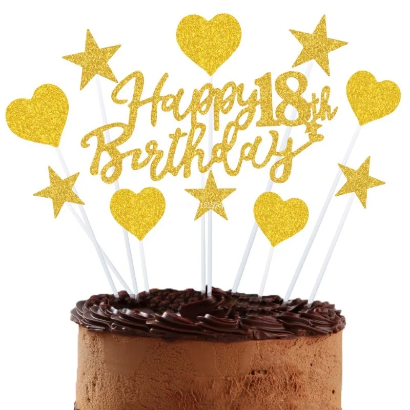 1 مجموعة كعكة عيد ميلاد سعيد القبعات العالية DIY بها بنفسك كعكة ديكور ستار القلب كب كيك العلم لحفلة عيد ميلاد الحلوى ديكور لوازم الخبز 모형eke