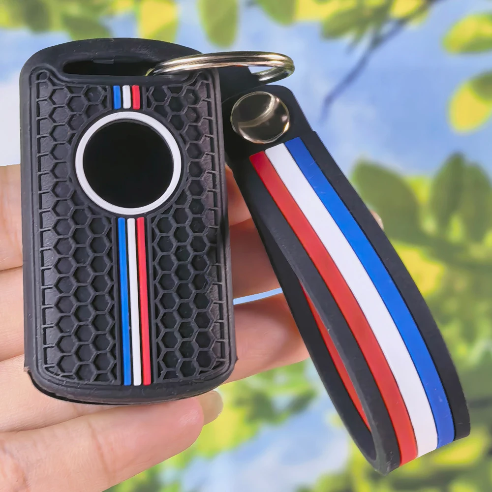 Racing Line Honeycomb Silicone Key Fob with Keychain for Yamaha XMAX 125 250 300 400 NMAX 125 155, sturdy swivel clip