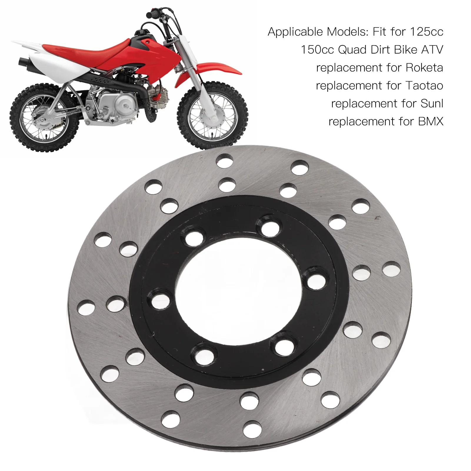 130mm Front Brake Caliper Disc Rotor Metal Alloy Wearproof for 125cc 150cc Quad Dirt Bike ATV Front Brake Caliper Disc Rotor