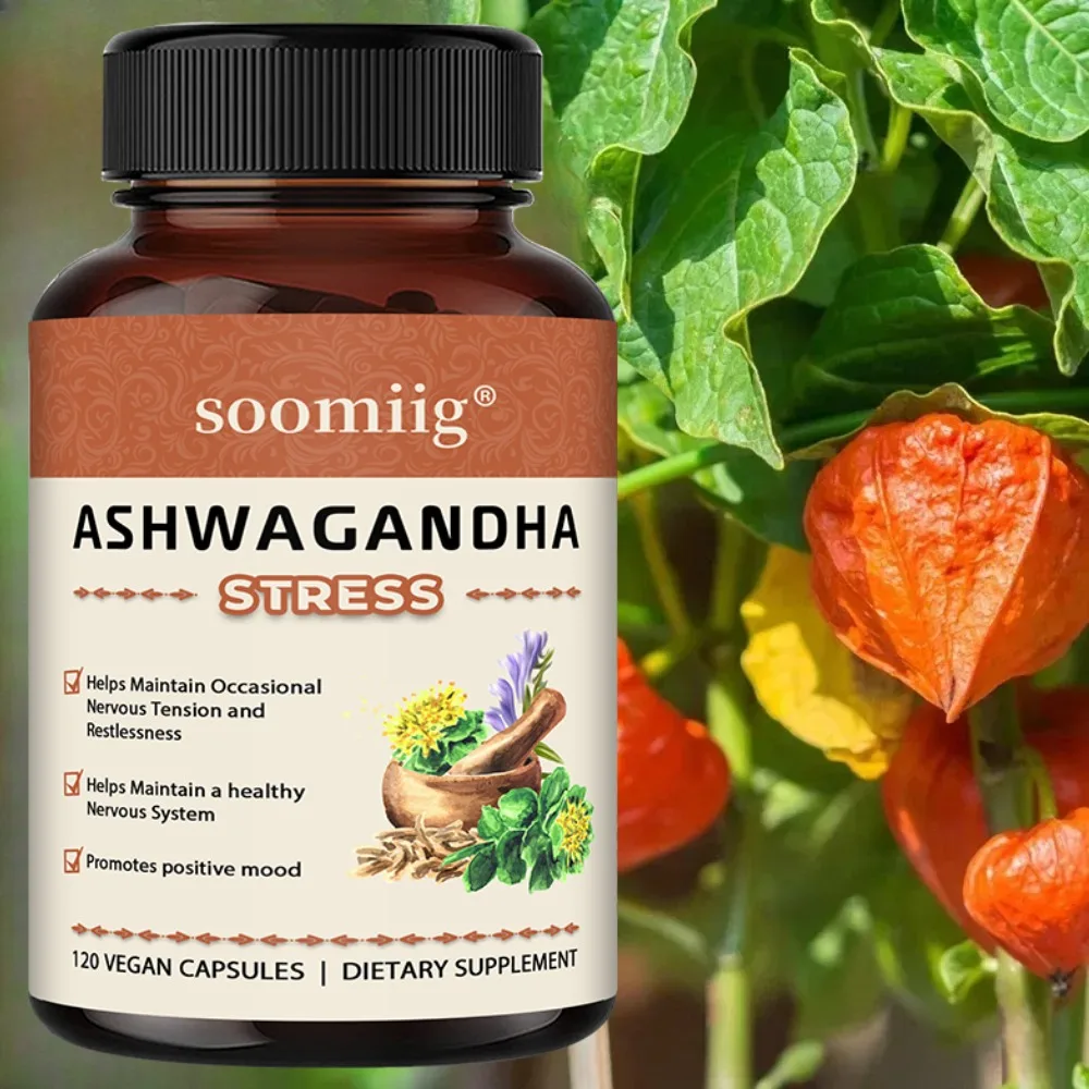 Ashwagandha Supplement, Stress Resistance & Energy, Stress-Related Fatigue Support, Gluten-Free, 120 Capsules
