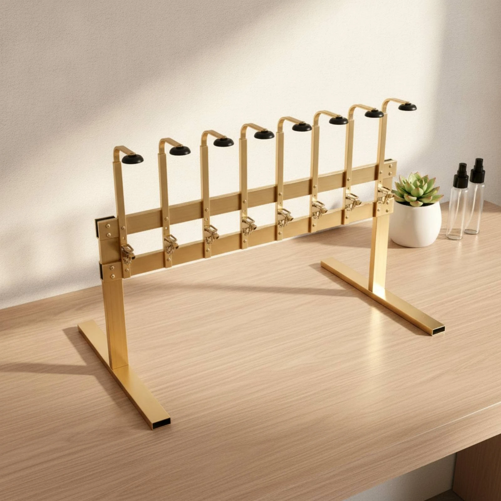 Single Tier Aluminum Alloy Bottle Rack Expandable Design with Stable Base for Dispensing Point Organization