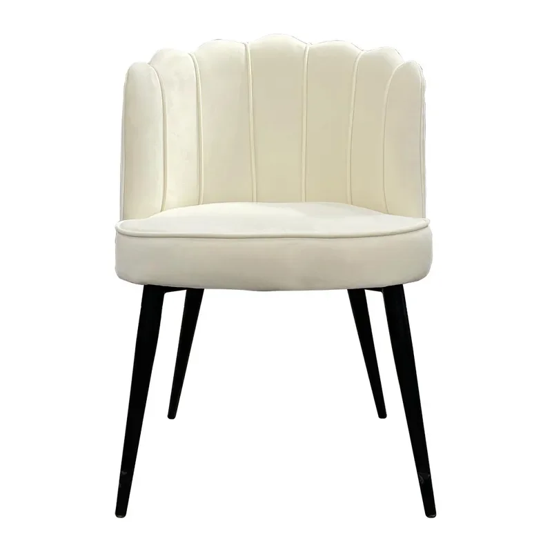 Direct Sales Batch Custom Iron Frame Flannel Makeup Chair for Home Dining Bedroom Back Chair Nail Art Dresser Stool