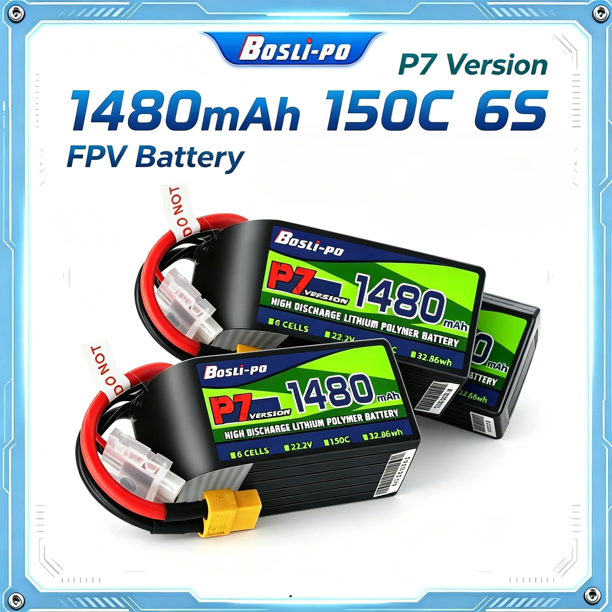 Drone Racing Battery - Boslipo P7 Version 1480mAh 150C 6S