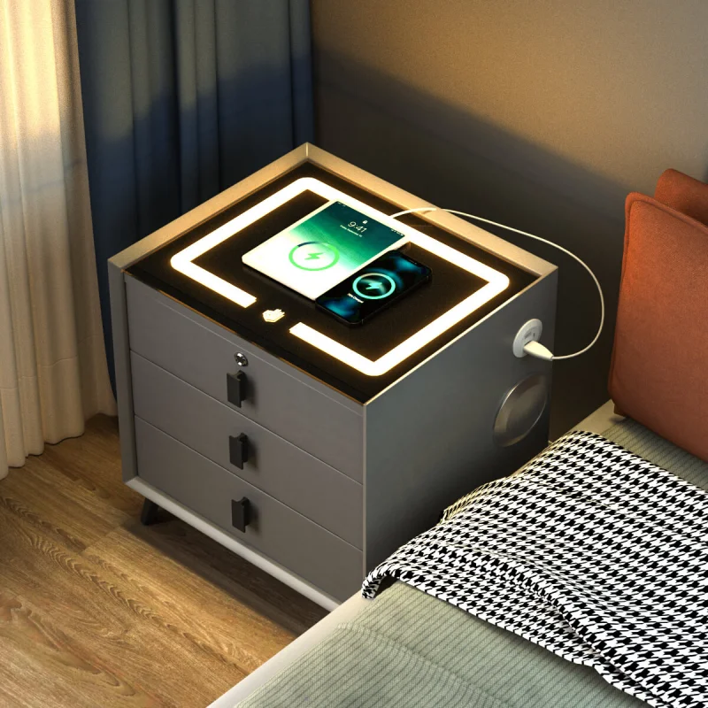 

# Hotel Led Smart Night Stand Bedside Table Industrial Modern End Side Table Smart Bedside Table Nightstand