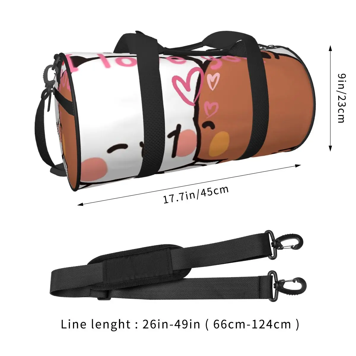 Bear And Panda Bubu Dudu Balloon Large Duffle Gym Bag Multi-Functional Duffle Travel Bags Handbags Fitness bag view 2