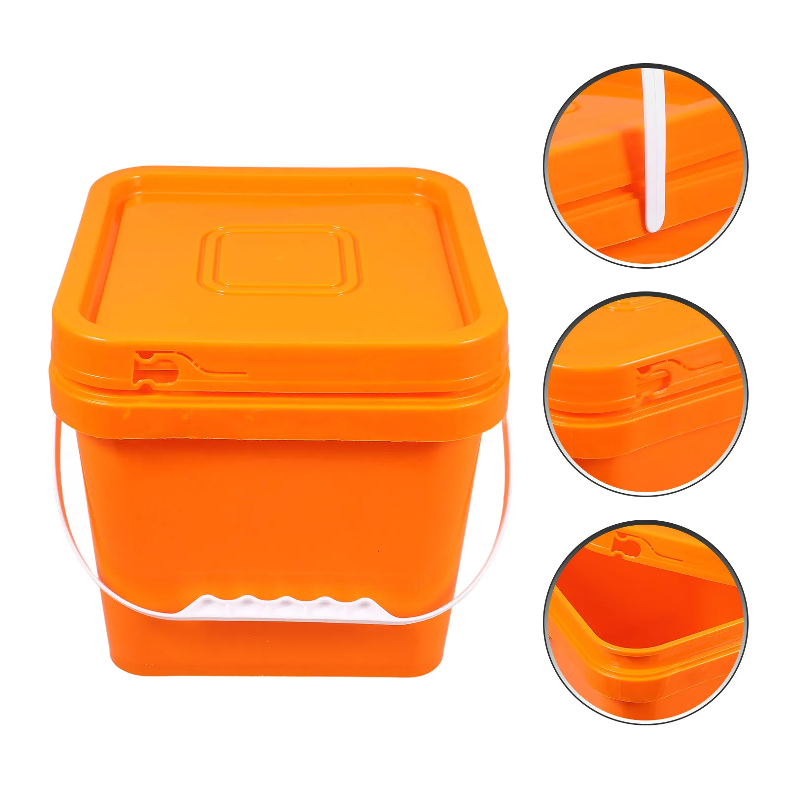 Lightweight Plastic Paint Bucket with Tight Seal Lid and Comfortable Handle for Art Painting Pigment Storage Container Bin