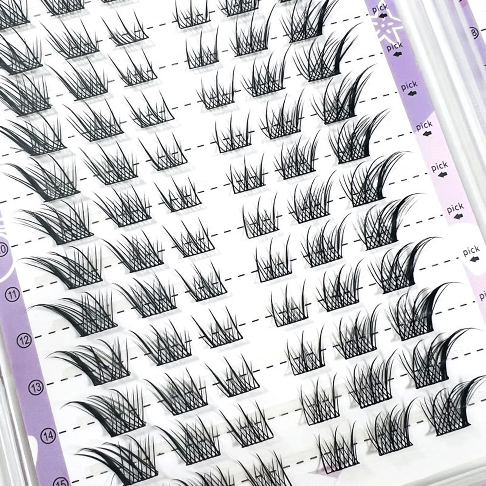 32 Rows Foxes Style Cluster False Eyelashes 8-13mm Fluffy Fairy Eyelash Extensions Natural Look Segmented Fake Lashes Big Volume