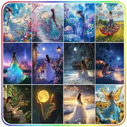SDOYUNO 5D Diamond Painting Girl back view Rhinestone DIY Diamond Embroidery Crystal Full Square Round Drill Art Kit Home Decor