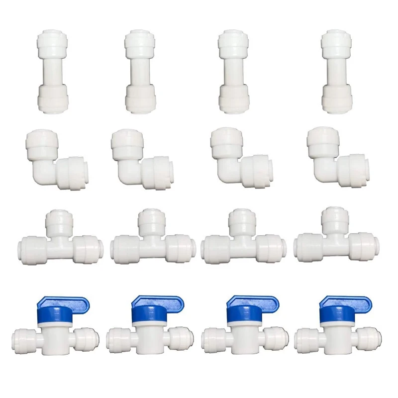 Rohr verbindungs stücke für Wasser filtration leitungen, 1/4 "o.d. Rohr schnell anschluss 16 stücke für Eismaschine ro Wassersp ender Nebel anlage