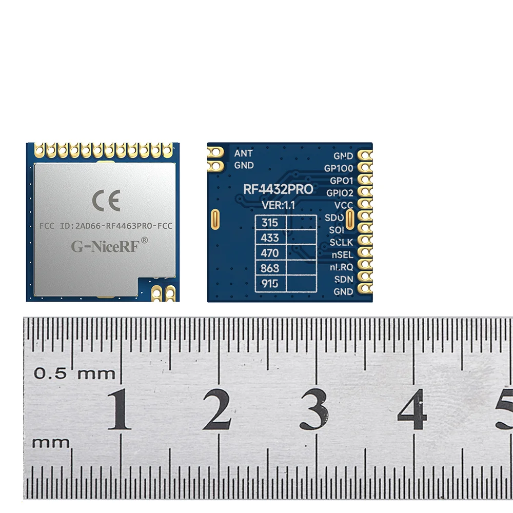 

6pcs/lot RF4463PRO - FCC / CE-RED certified 433MHz | 868MHz low power Wireless small transmitter and receiver RF FSK/GFSK Module