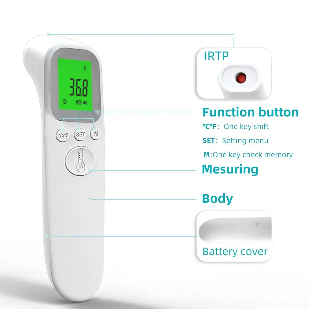 FX-806 Infrared Thermometer Digital Non Contact Forhead Gun Laser Handheld Ir Temp Pyrometer Non-contact Backlight Measurement
