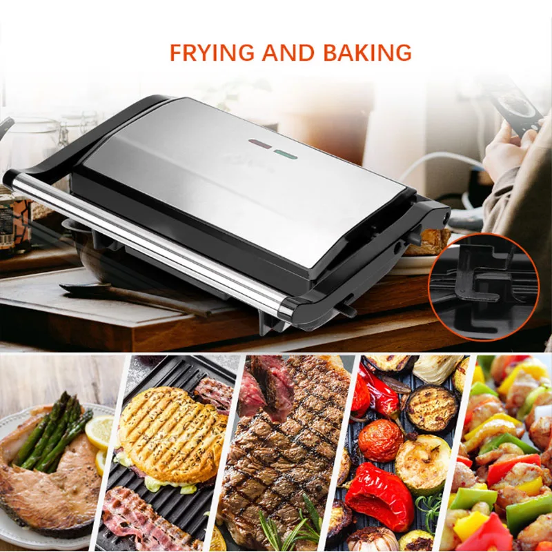 220vステーキマシンパンニ朝食バーベキューソーセージハンバーガーサンドイッチノンスティックレイヤー