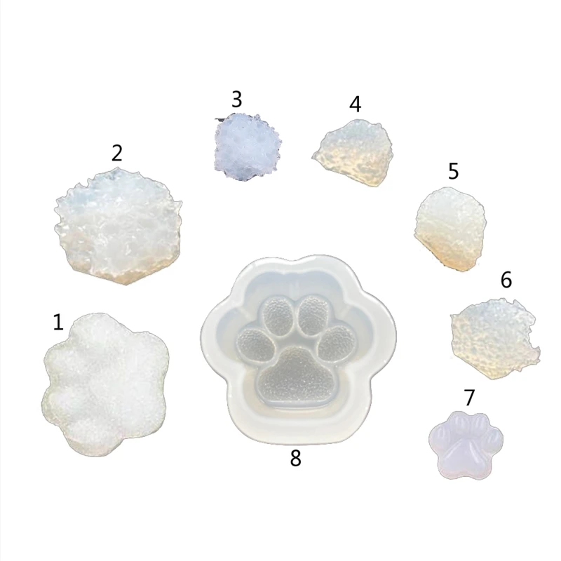 

Drilling Cats Paw Keychain Resin Mold DIY Craft UV Silicone Mold 3XUA
