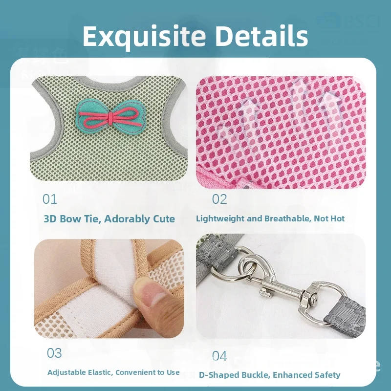 

Rabbit cover chest back cover Dutch pig rabbit rope small pet leash chest back butterfly cat leash