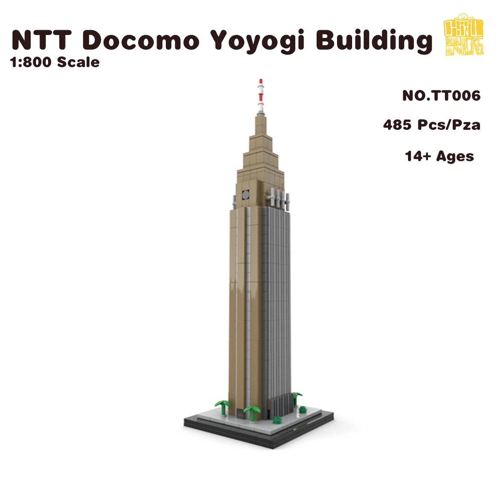 MOC TT006 NTT Docomo Yoyogi budynek 1:800 Model w skali z rysunkami PDF klocki do prezenty na urodziny, boże narodzenie do zrobienia