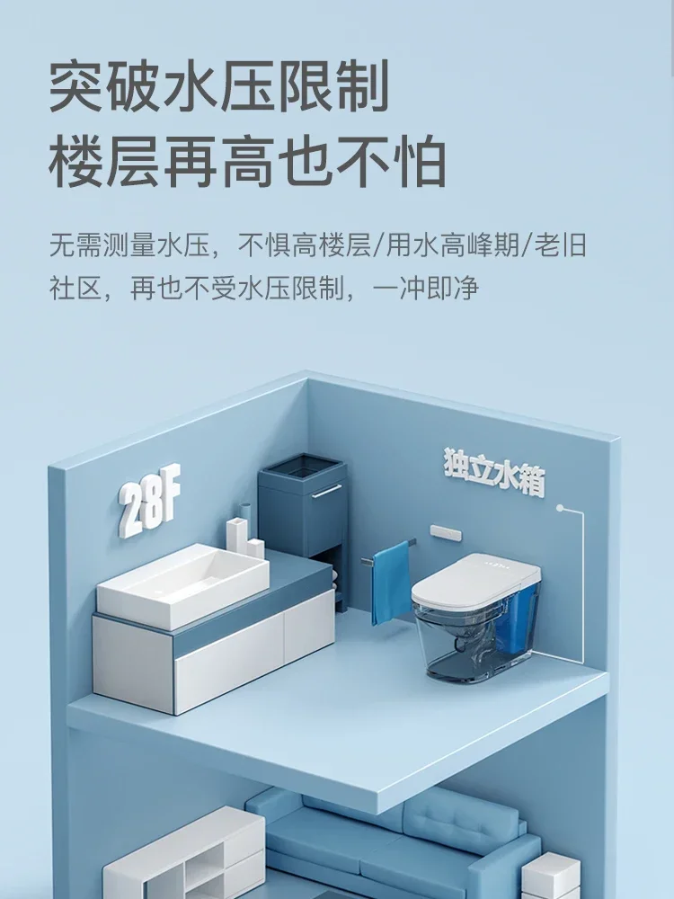 Automatic Toilet Integrated Waterless Pressure Limit Instant Voice Siphon Toilet