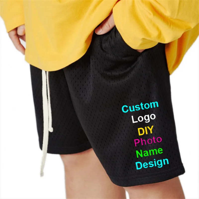 Customized  Brand Logo Summer Mens Boardshorts Mesh Breathable Casual Gym Shorts Comfortable Fitness Bodybuilding Shorts