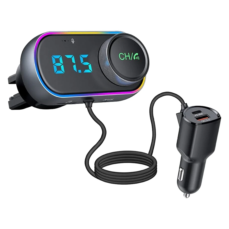 1 Pieces Car Bluetooth Adapter Car Radio Bluetooth Hand-Free Call PD30W QC3.0 Fast Charge Noise Cancellation