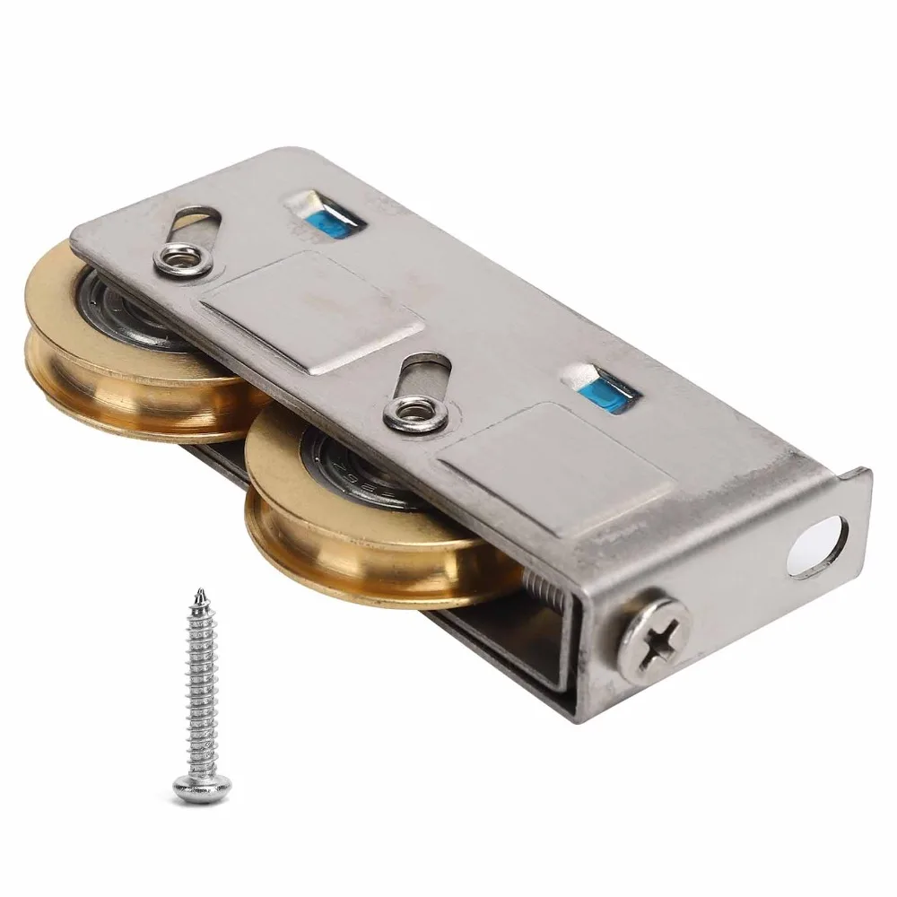 Hardware Stainless Steel Sliding Door Roller Copper Durable Roller Wheel Double Groove Sliding Window Pulley Sliding Screen Door