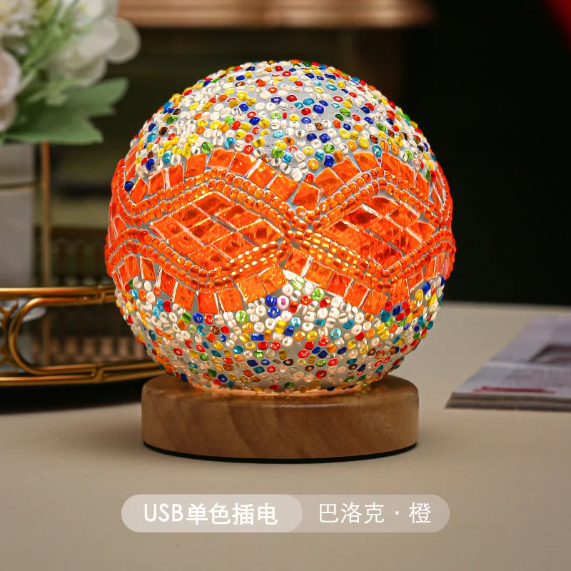 Baroque Night Light Romantic and Free Bohemian Style Creative Charging Table Light Decorative Glass Light