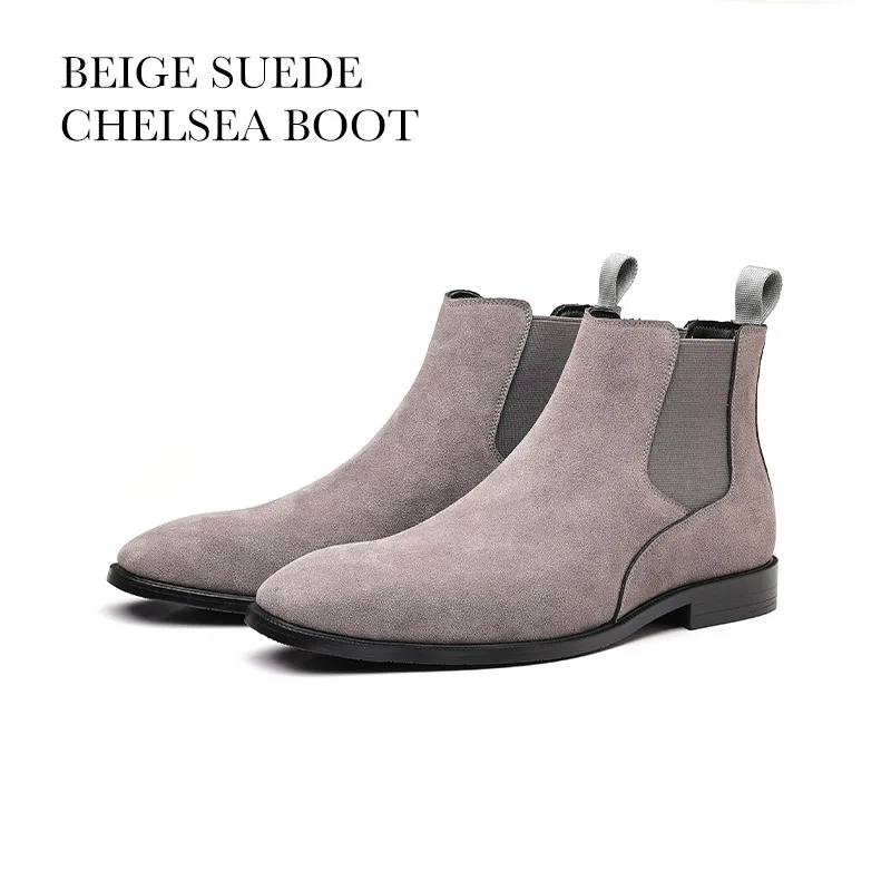 Autumn and Winter Solid Color Chelsea Men's Boots British Fashion Matte Face Cover Short Leather Shoes