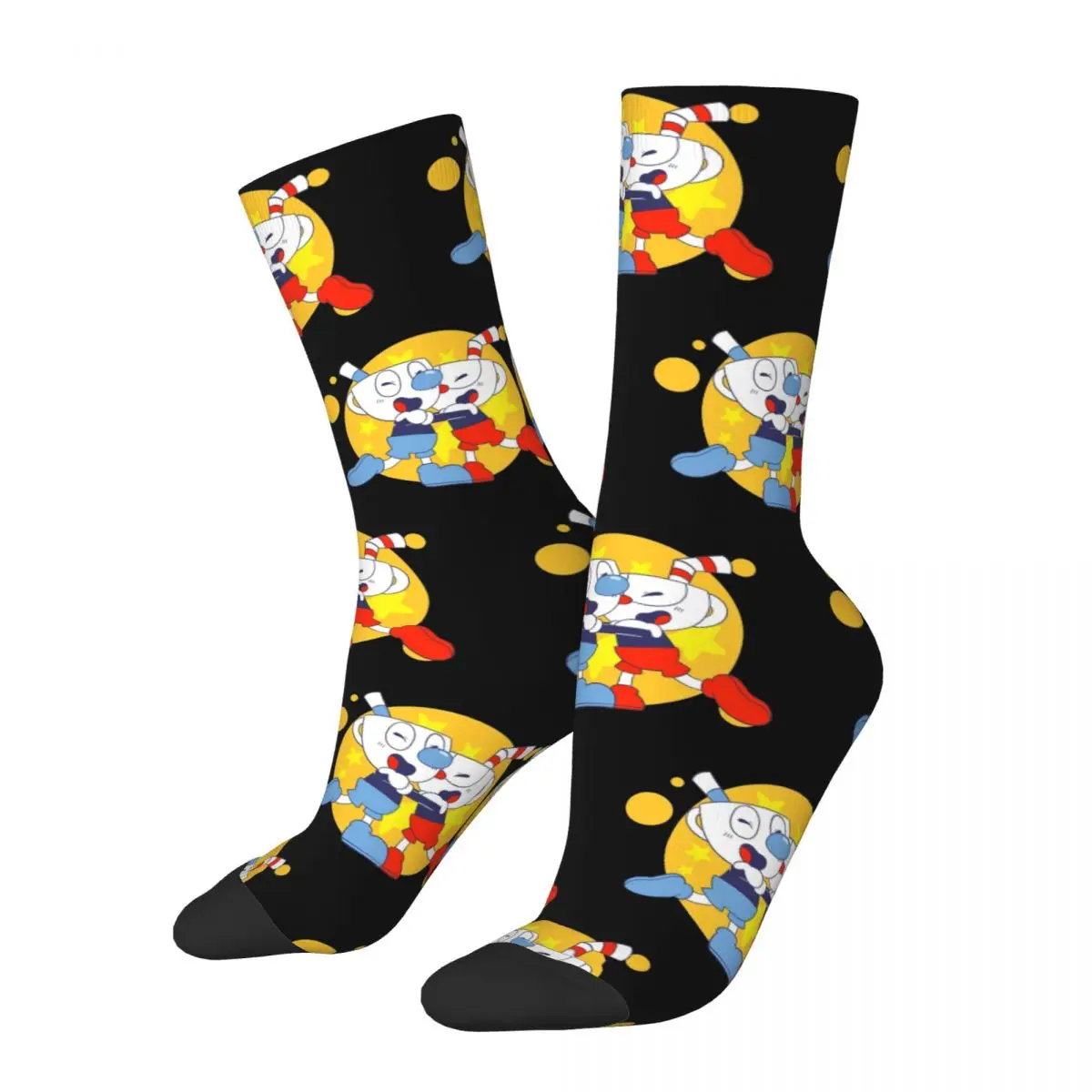 Hot Game Cuphead Stockings Mugman Printed Harajuku Socks Winter Non Slip Socks Men's Climbing Quality Socks