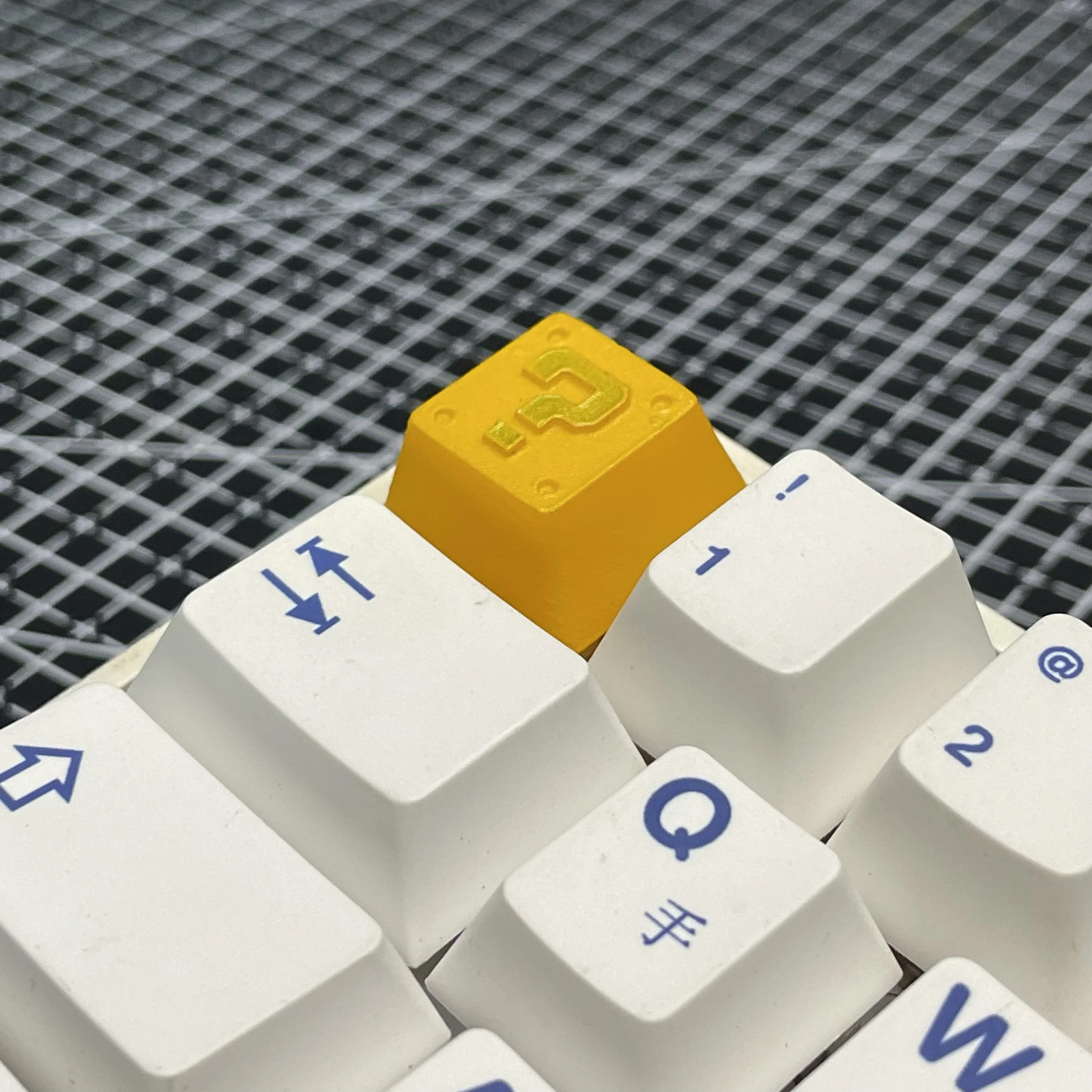 AjaxCat cartoon keycap Yellow question mark game mechanical keyboard accessories 3D creative craftsman keycap game gift  키캡