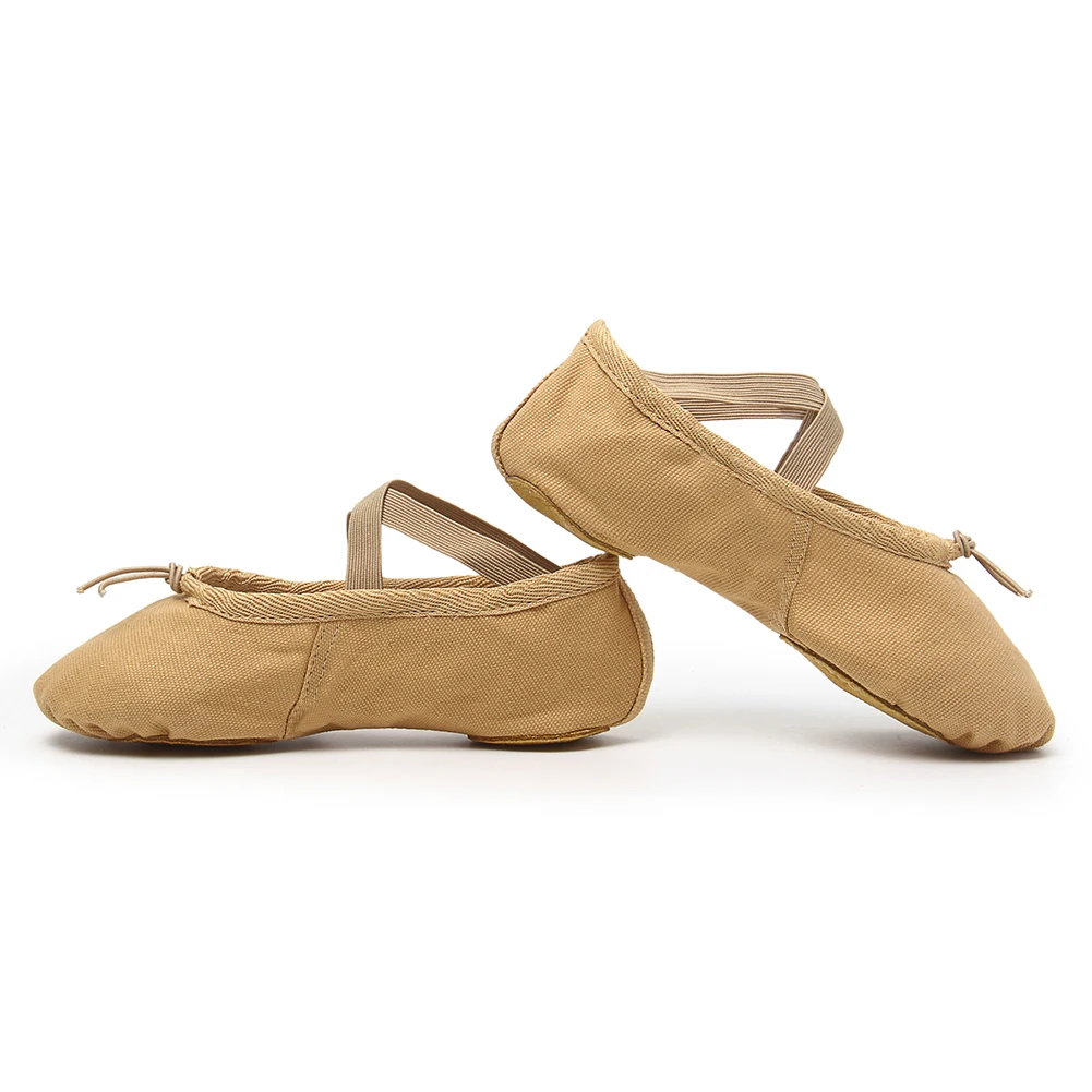 Sapatos de dança do ventre de lona macia para crianças, sapatos de balé plano para meninas, chinelos de ginástica para mulher, preto e rosa