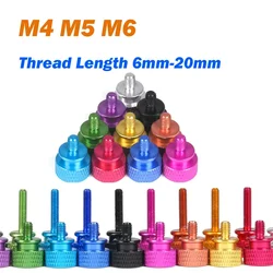 5Pcs Colorful Thumbscrews M4 M5 M6 Thread Length 6mm-20mm Knurled Thumb Screws PC Computer Case Aluminum Hand Grip Knob Bolts