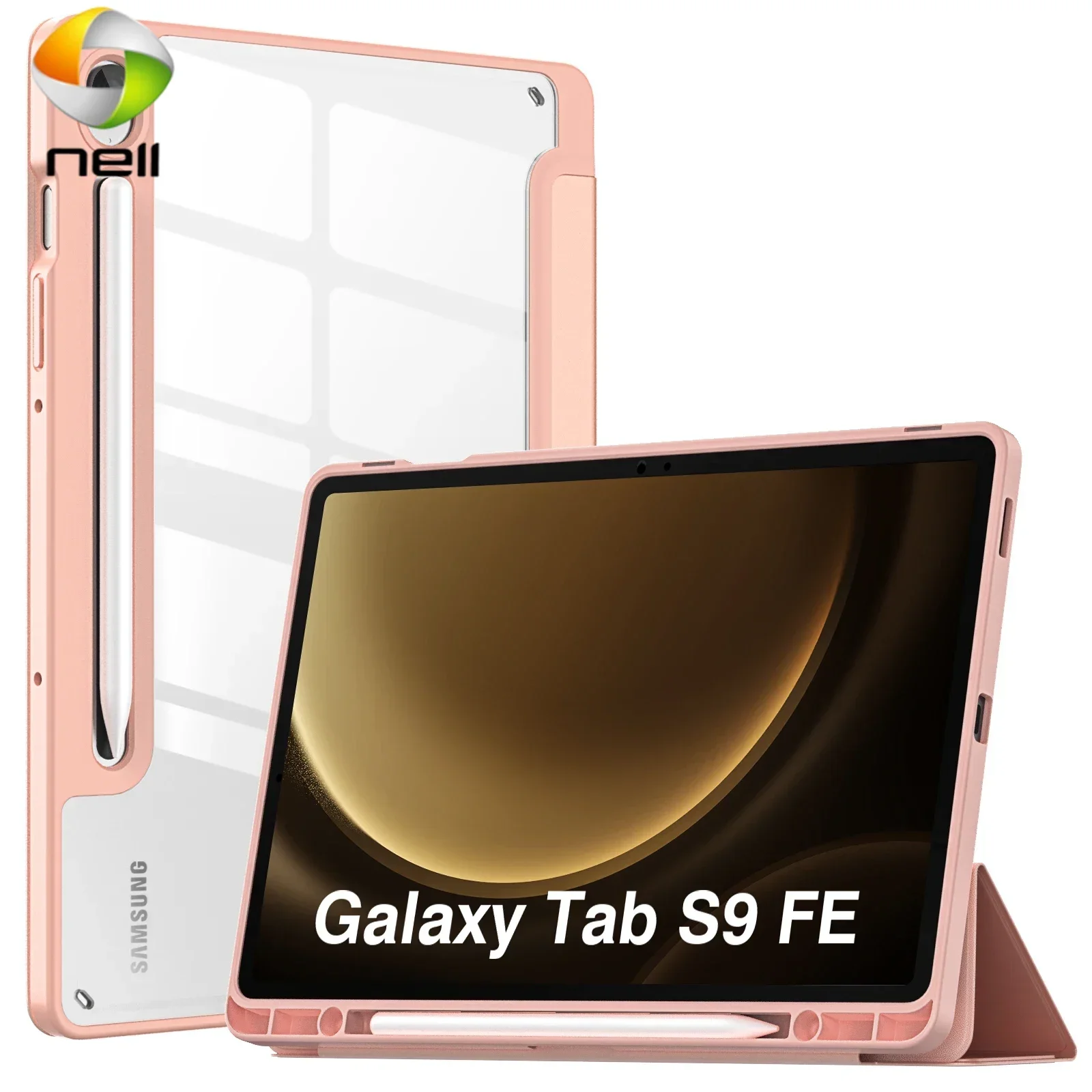 

Чехол MoKo для Samsung Galaxy Tab S9 FE 10,9 дюймов 2023 (SM-X510/SM-X516/SM-X518), легкий тройной чехол для планшета, прозрачный