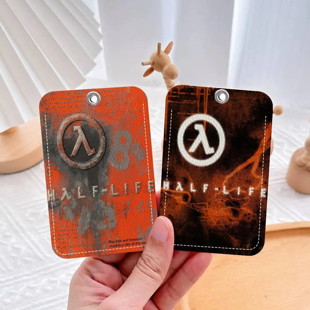 Gamer Half Life Rectangle Keychain Card Holder, Badge Credit Card Holder, Student ID Card Holder, Bus Cards Cover