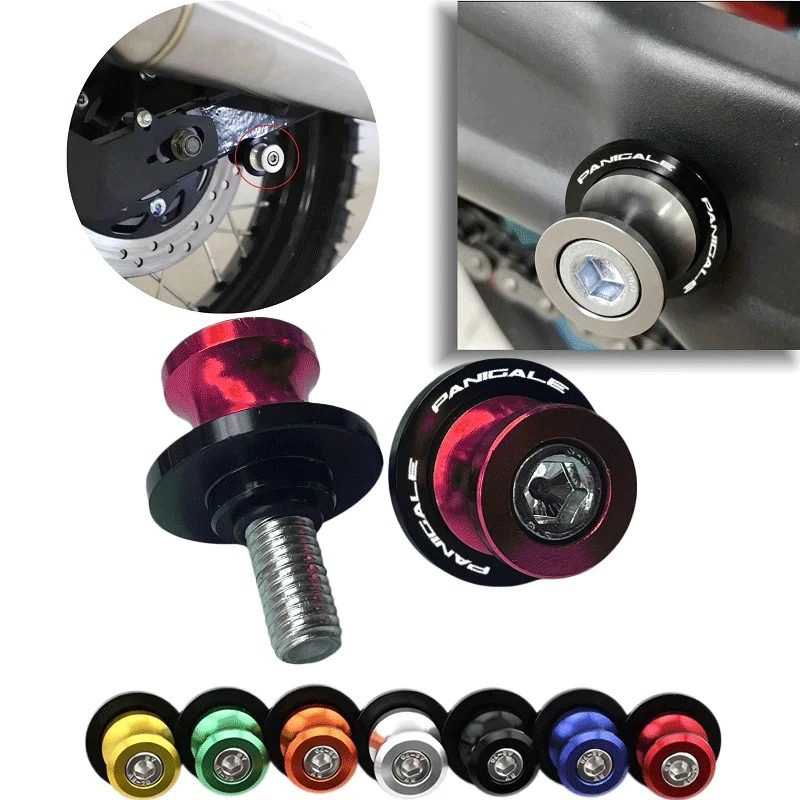 Para DUCATI 899 959 1199 1199S 1299 Panigale SR PANIGALE V4, tornillos deslizantes de aluminio CNC de 6 mm para basculante de motocicleta