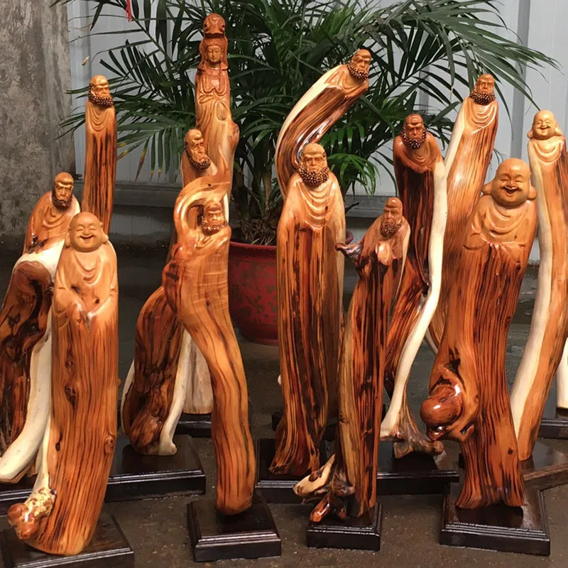 Cz thuja ornaments, wood carvings, buddha statues, random ornaments, yin and yang materials, hand-carved guanyin maitreya buddha