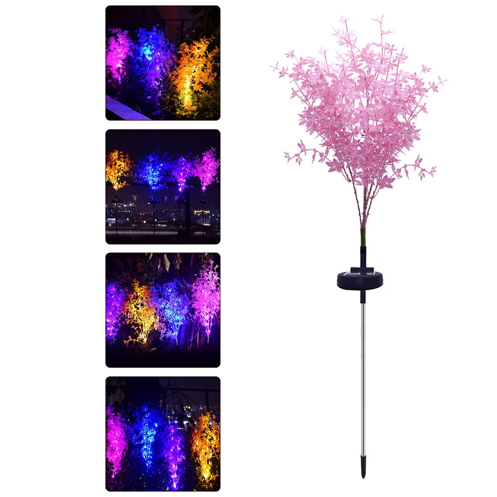 

Solar Powered Plant Shaped Lamp Durable Waterproof Pink Lantern for Garden LED Light Outdoor Decor Landscape Lighting SolarPVC